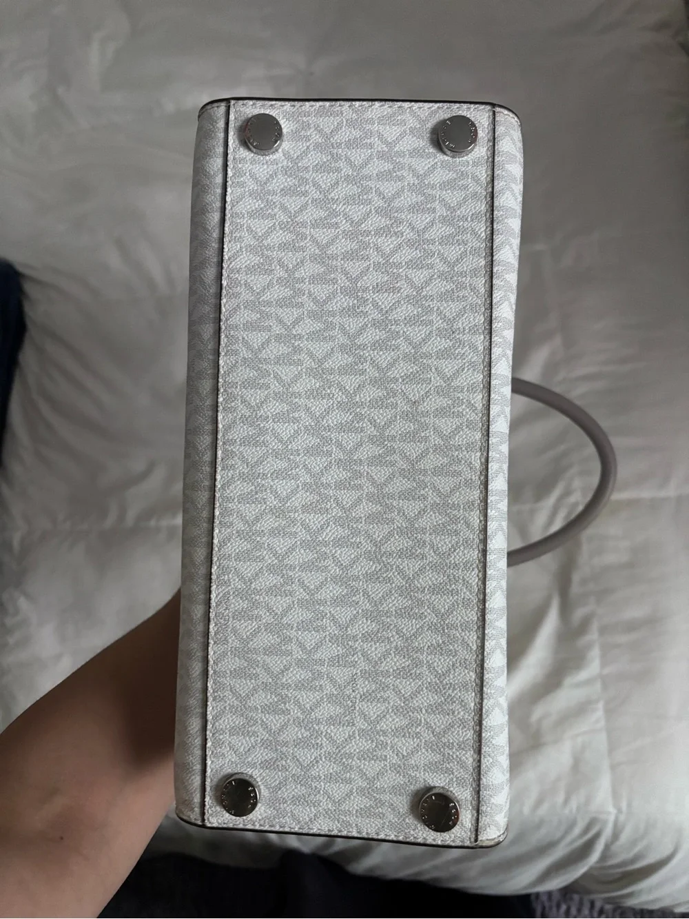 Michael Kors Gray and White Crossbody Satchel